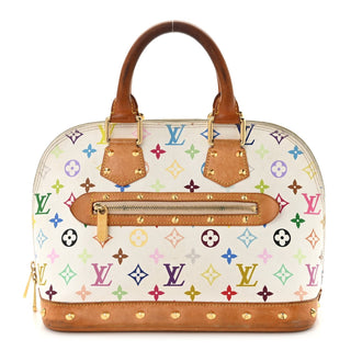 Louis Vuitton Murakami Monogram Multicolore Alma BB Blanc / Multicolor front view