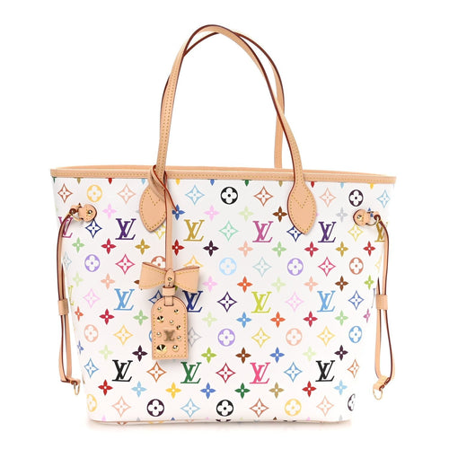Louis Vuitton Murakami Monogram Multicolore Neverfull MM Blanc / Multicolor