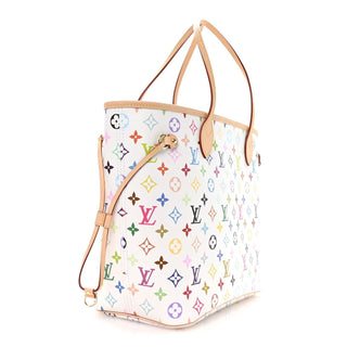 Louis Vuitton Murakami Monogram Multicolore Neverfull MM Blanc / Multicolor side view