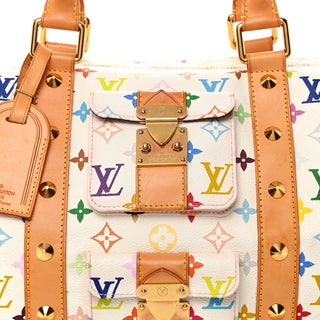 Louis Vuitton Murakami Monogram Multicolore Keepall Blanc / Multicolor detail view