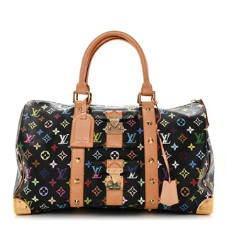 Louis Vuitton Murakami Monogram Multicolore Keepall Noir / Multicolor front view