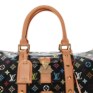 Louis Vuitton Murakami Monogram Multicolore Keepall Noir / Multicolor side view