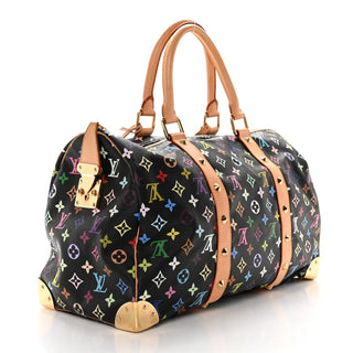 Louis Vuitton Murakami Monogram Multicolore Keepall Noir / Multicolor back view