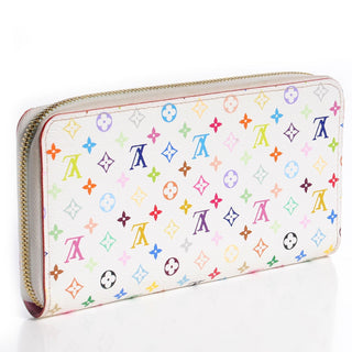 Louis Vuitton Murakami Monogram Multicolore Wallet Blanc / Multicolor back view