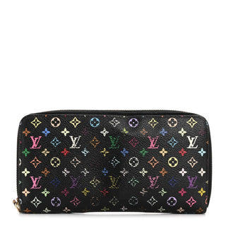 Louis Vuitton Murakami Monogram Multicolore Wallet Noir / Multicolor front view