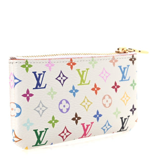 Louis Vuitton Murakami Monogram Multicolore Key Pouch Blanc / Multicolor detail view