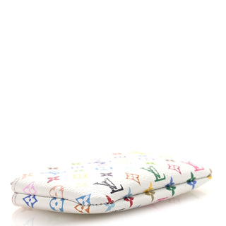 Louis Vuitton Murakami Monogram Multicolore Key Pouch Blanc / Multicolor side view