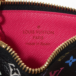 Louis Vuitton Murakami Monogram Multicolore Key Pouch Noir / Multicolor back view