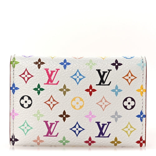 Louis Vuitton Murakami Monogram Multicolore Card Holder Blanc / Multicolor