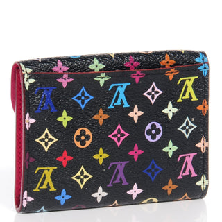 Louis Vuitton Murakami Monogram Multicolore Card Holder Noir / Multicolor back view