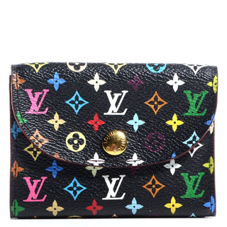 Louis Vuitton Murakami Monogram Multicolore Card Holder Noir / Multicolor front view