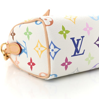 Louis Vuitton Murakami Monogram Multicolore Nano Speedy Blanc / Multicolor back view