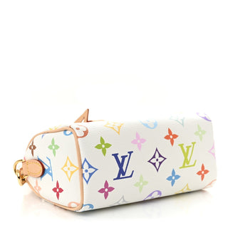 Louis Vuitton Murakami Monogram Multicolore Nano Speedy Blanc / Multicolor side view