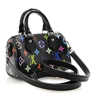 Louis Vuitton Murakami Monogram Multicolore Nano Speedy Noir / Multicolor back view