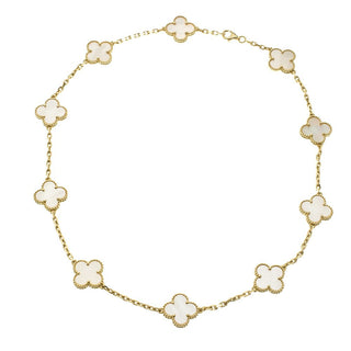 Van Cleef & Arpels Vintage Alhambra Necklace 10 motif Mother of Pearl front view