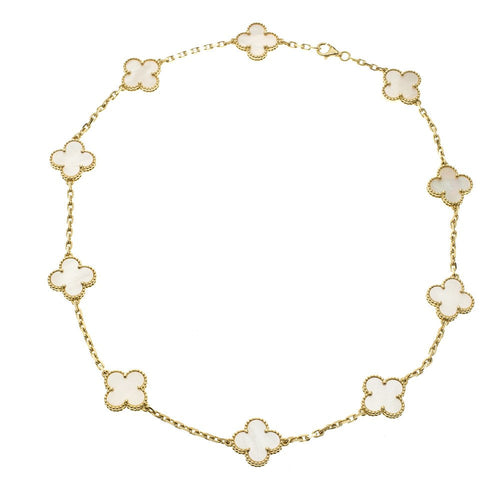 Van Cleef & Arpels Vintage Alhambra Necklace 10 motif Mother of Pearl