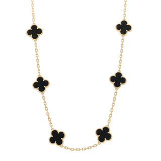 Van Cleef & Arpels Vintage Alhambra Necklace 10 motif Onyx back view