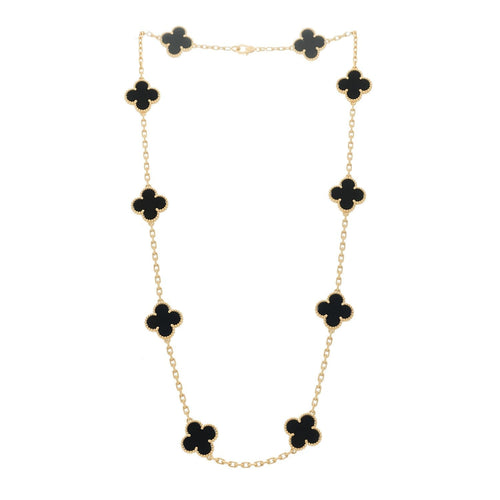 Van Cleef & Arpels Vintage Alhambra Necklace 10 motif Onyx