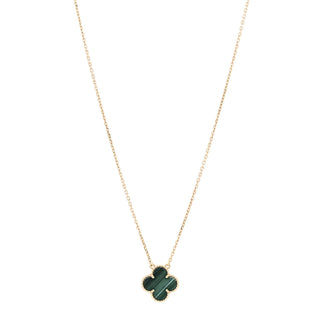 Van Cleef & Arpels Vintage Alhambra Necklace 10 motif Malachite front view