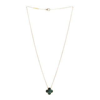 Van Cleef & Arpels Vintage Alhambra Necklace 10 motif Malachite side view