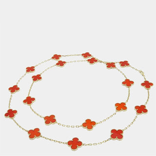 Van Cleef & Arpels Vintage Alhambra Necklace 10 motif Carnelian back view