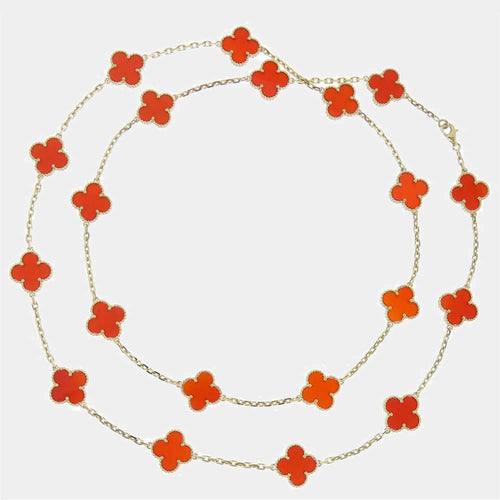 Van Cleef & Arpels Vintage Alhambra Necklace 10 motif Carnelian