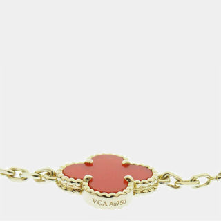 Van Cleef & Arpels Vintage Alhambra Necklace 10 motif Carnelian side view