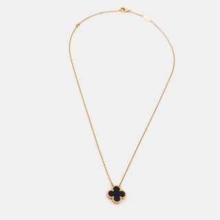 Van Cleef & Arpels Vintage Alhambra Pendant Onyx front view