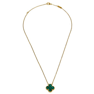 Van Cleef & Arpels Vintage Alhambra Pendant Malachite back view