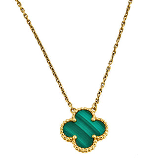 Van Cleef & Arpels Vintage Alhambra Pendant Malachite front view