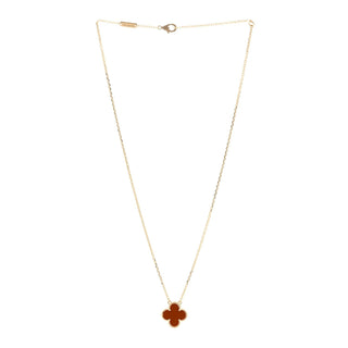 Van Cleef & Arpels Vintage Alhambra Pendant Carnelian front view