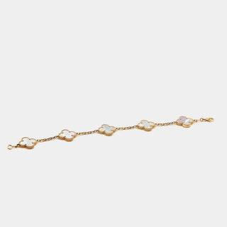 Van Cleef & Arpels Vintage Alhambra Bracelet 5 motif Mother of Pearl detail view