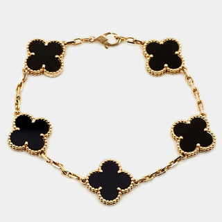 Van Cleef & Arpels Vintage Alhambra Bracelet 5 motif Onyx back view
