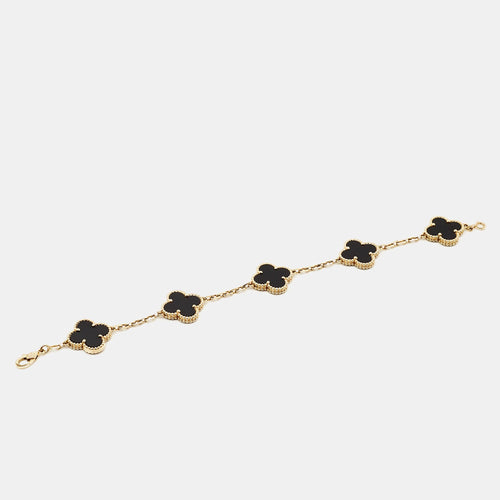 Van Cleef & Arpels Vintage Alhambra Bracelet 5 motif Onyx