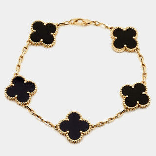 Van Cleef & Arpels Vintage Alhambra Bracelet 5 motif Onyx side view