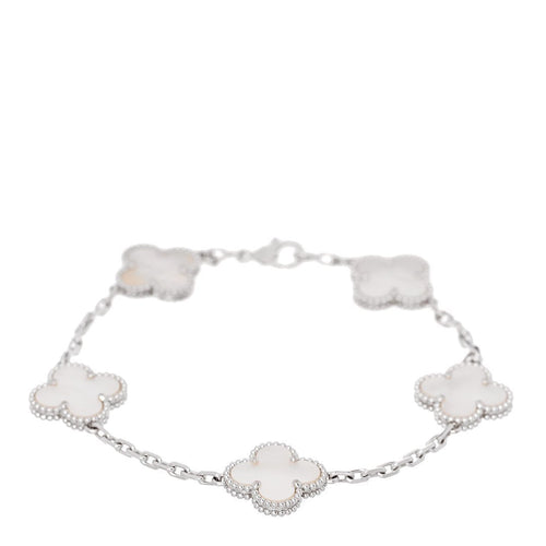 Van Cleef & Arpels Vintage Alhambra Bracelet 5 motif Grey Mother of Pearl