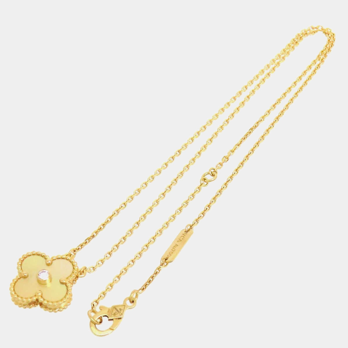 Van Cleef & Arpels Vintage Alhambra Pendant Diamond front view