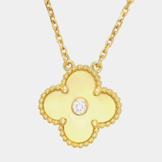 Van Cleef & Arpels Vintage Alhambra Pendant Diamond side view