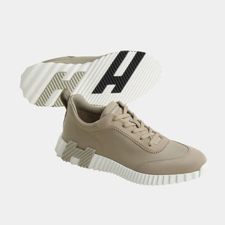 Hermès Men Bouncing Sneaker Beige esquisse front view