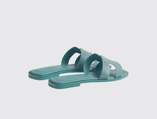 Hermès Women Oran Sandal Bleu minéral back view