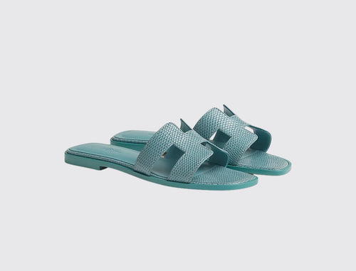 Hermès Women Oran Sandal Bleu minéral