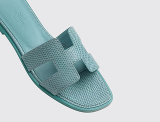 Hermès Women Oran Sandal Bleu minéral sole view