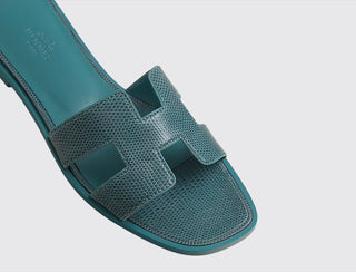 Hermès Women Oran Sandal Bleu paon sole view