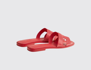 Hermès Women Oran Sandal Rose vermillon back view