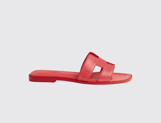 Hermès Women Oran Sandal Rose vermillon side view
