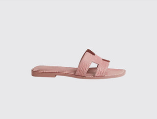 Hermès Women Oran Sandal Rose aquarelle side view