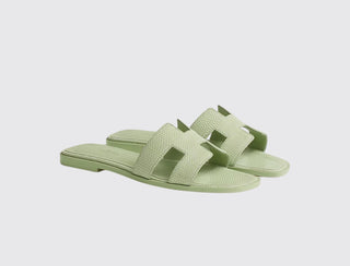 Hermès Women Oran Sandal Vert de mer front view