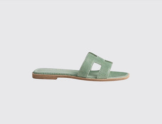 Hermès Women Oran Sandal Vert jade side view