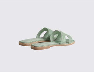 Hermès Women Oran Sandal Vert jade top view