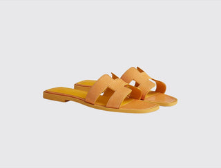 Hermès Women Oran Sandal Jaune bouton d'or front view